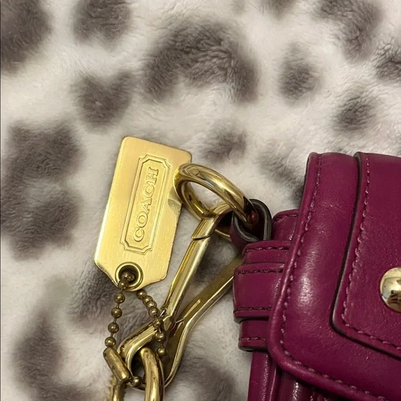 Coach Burgundy Leather Wristlet - Picture 4 of 8